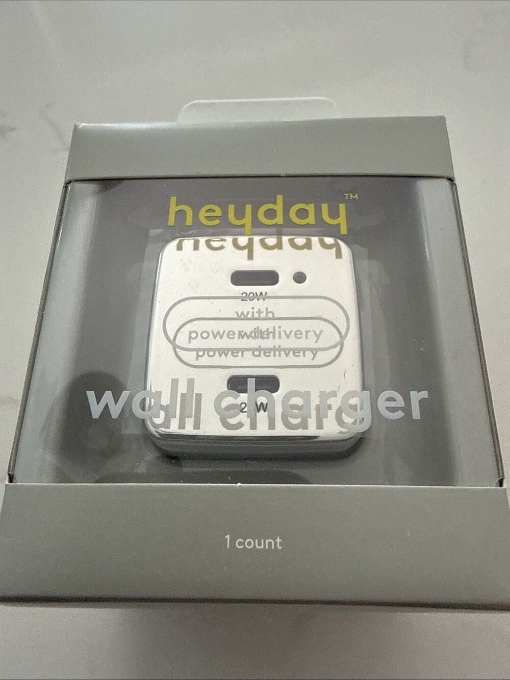Heyday 2 Port 40W (20W Per Port) USB-C Fast Charging Wall Charger (Chrome) NEW!!